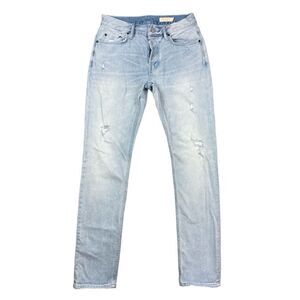 All saints Rex light wash skinny jeans with slight distressing